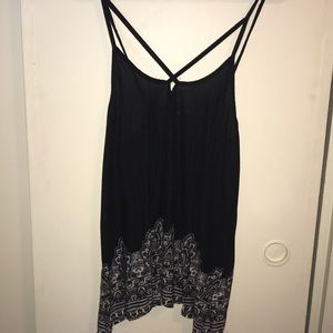 Criss Cross Black Tank Top